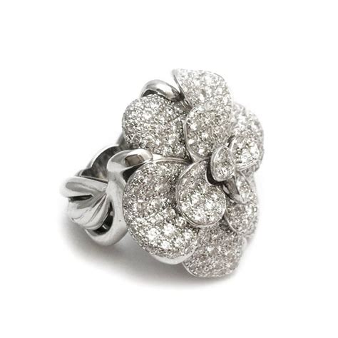 vintage chanel flower ring|pre owned Chanel jewellery.